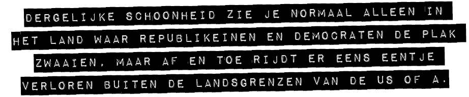 Dergelijke schoonheid zie je normaal alleen in het land waar republikeinen en democraten de plak zwaaien, maar af en ...