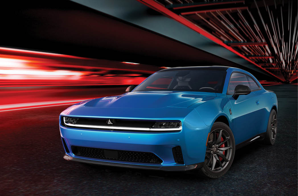 2024 Dodge Charger Daytona Scat Pack, shown in Bludicrous, one of  eight exterior color options.