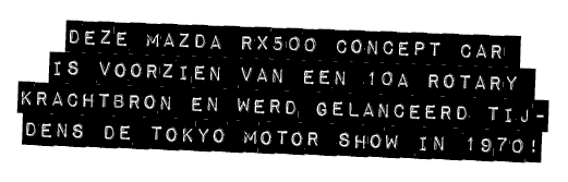 DEZE MAZDA RX500 CONCEPT CAR IS VOORZIEN VAN EEN 10A ROTARY KRACHTBRON EN WERD GELANCEERD TIJDENS DE TOKYO MOTOR SHOW...