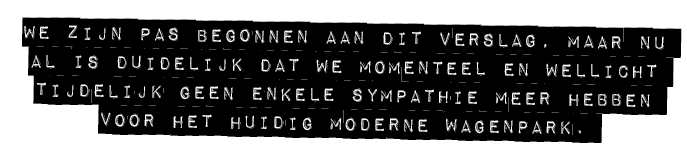 WE ZIJN PAS BEGONNEN AAN DIT VERSLAG, MAAR NU AL IS DUIDELIJK DAT WE MOMENTEEL EN WELLICHT TIJDELIJK GEEN ENKELE SYMP...