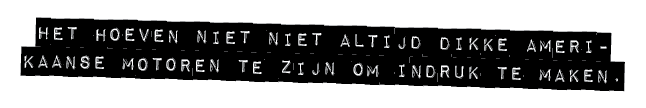 HET HOEVEN NIET NIET ALTIJD DIKKE AMERIKAANSE MOTOREN TE ZIJN OM INDRUK TE MAKEN.